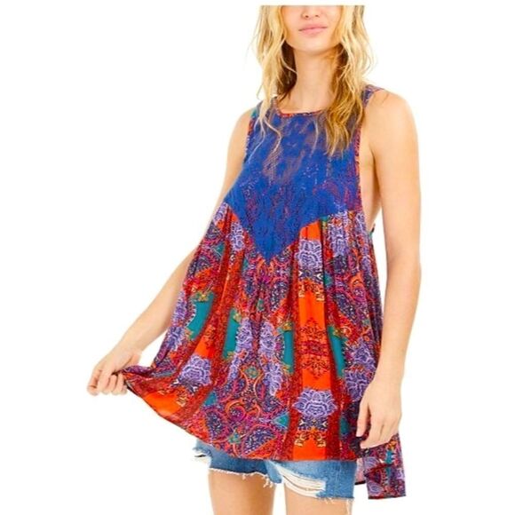 FREE PEOPLE Count me in Trapeze Boho Dress Tunic.Size XS - Picture 1 of 10